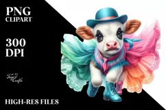 Pastel Baby Cow Quickstep Dancer's Outfit PNG Product Image 3