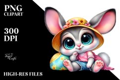 Baby Bunny with Summer Clothes, Vibrant PNG Product Image 2