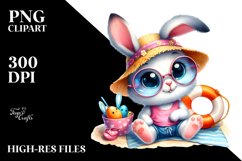 Baby Bunny with Summer Clothes, Vibrant PNG Product Image 2