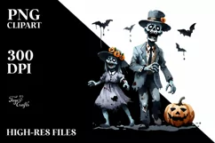 Watercolor Zombie Halloween Clipart, Transparent PNG Product Image 1
