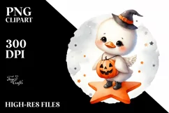 Cute Halloween Baby Swan PNG Product Image 1