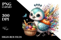 Quirky Baby Peacock Image Clipart Product Image 3