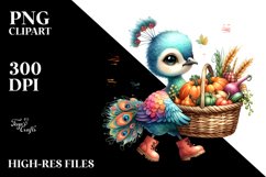 Quirky Baby Peacock Image Clipart Product Image 1