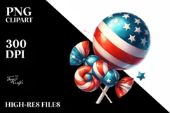 Watercolor Vintage Candy in USA Flag Product Image 3