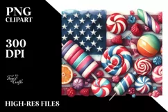 Watercolor Vintage Candy in USA Flag Product Image 1