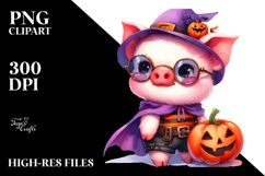 Cute Baby Pig in Halloween Costume, Transparent PNG Product Image 2