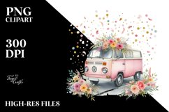 Vintage Van Confetti Sublimation Clipart Product Image 3