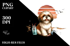 Watercolor Shih Tzu by the Beach Product Image 2