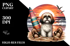 Watercolor Shih Tzu by the Beach Product Image 2