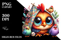 Vibrant Baby Rooster with Tiny Tent PNG Product Image 2