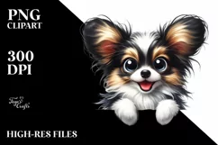 Funny Peek-a-Boo Papillon | Watercolor Product Image 3