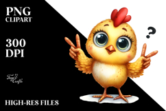 Chicken with Big Eyes Standing | Clipart Product Image 2
