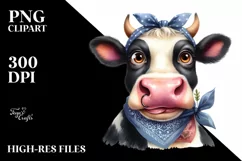 Cow Funny Goofy Cow Portrait Clipart Product Image 3