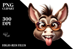 Goofy Donkey with Oversized Sunglasses PNG Product Image 2
