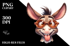 Goofy Donkey with Oversized Sunglasses PNG Product Image 2