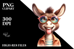 Sassy Cute Donkey, Balanced Negative Space PNG Product Image 2