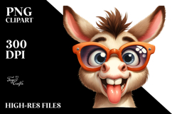 Sassy Cute Donkey, Balanced Negative Space PNG Product Image 2