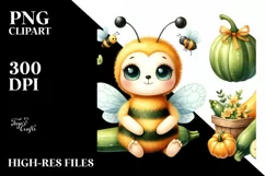 Cute Baby Bee Zucchini | Sublimation | Clipart Product Image 1