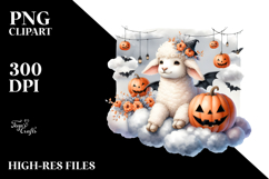 Halloween Lamb on Cloud, Watercolor Product Image 2