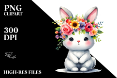 Cute Cartoon Flower Rabbit with Vibrant Flower Crown Product Image 2
