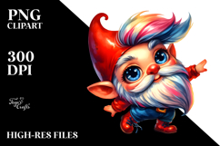Dancing Gnome with Cool Retro Haircut PNG Product Image 2