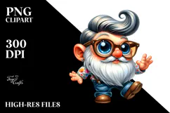 Dancing Gnome with Retro Haircut PNG Product Image 2