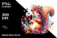 Funny Squirrel of Wine Clipart Product Image 1