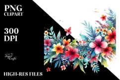 colorful hawayan flowers abstract | Clipart Product Image 2