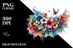 colorful hawayan flowers abstract | Clipart Product Image 2
