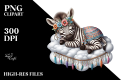 Boho Baby Zebra Dressed Summer | Sublimation | Clipart Product Image 2