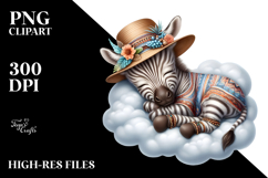 Boho Baby Zebra Dressed Summer | Sublimation | Clipart Product Image 2