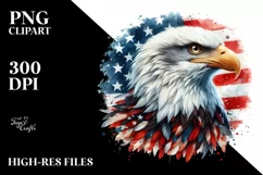 Detailed Watercolor Patriotic Bald Eagle | Sublimation | Product Image 3