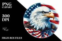 Detailed Watercolor Patriotic Bald Eagle | Sublimation | Product Image 3