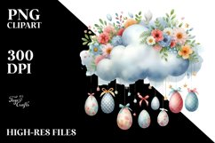 Cloud with Easter Eggs PNG Product Image 2