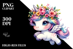 Cute Unicorn with Cool Haircut PNG Product Image 2