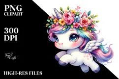 Cute Unicorn with Cool Haircut PNG Product Image 2