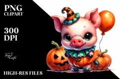 Simple Baby Pig Halloween Clipart Product Image 1