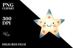 Whimsical Simple Smiling Star, PNG Product Image 2