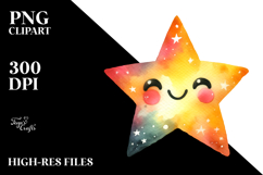 Whimsical Simple Colorful Star PNG Product Image 2