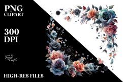 Colorful Horizontal Frame Black Roses | Sublimation | Product Image 1