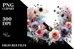 Colorful Horizontal Frame Black Roses | Sublimation | Product Image 1