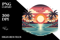 Tropical Island Sunset Design PNG Product Image 2