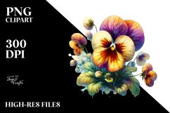 Stained Pansy Wooden | Sublimation | Clipart Product Image 1