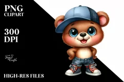 Baby Bear with Big Eyes and Hat | Clipart Product Image 1