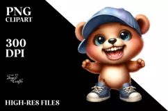 sBaby Bear with Big Eyes and Hat | Clipart Product Image 1