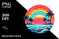 Retro Tropical Rainbow Sunset, 20 oz Tumbler Product Image 2