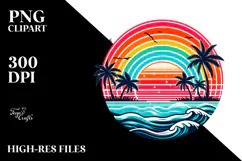Retro Tropical Rainbow Sunset, 20 oz Tumbler Product Image 2