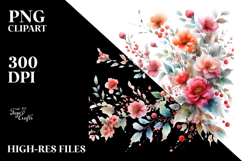 Colorful Red Flowers | Watercolor Product Image 2