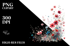 Colorful Red Flowers | Watercolor Product Image 2