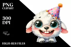 Funny Baby Dog with Party Hat | Clipart Product Image 1